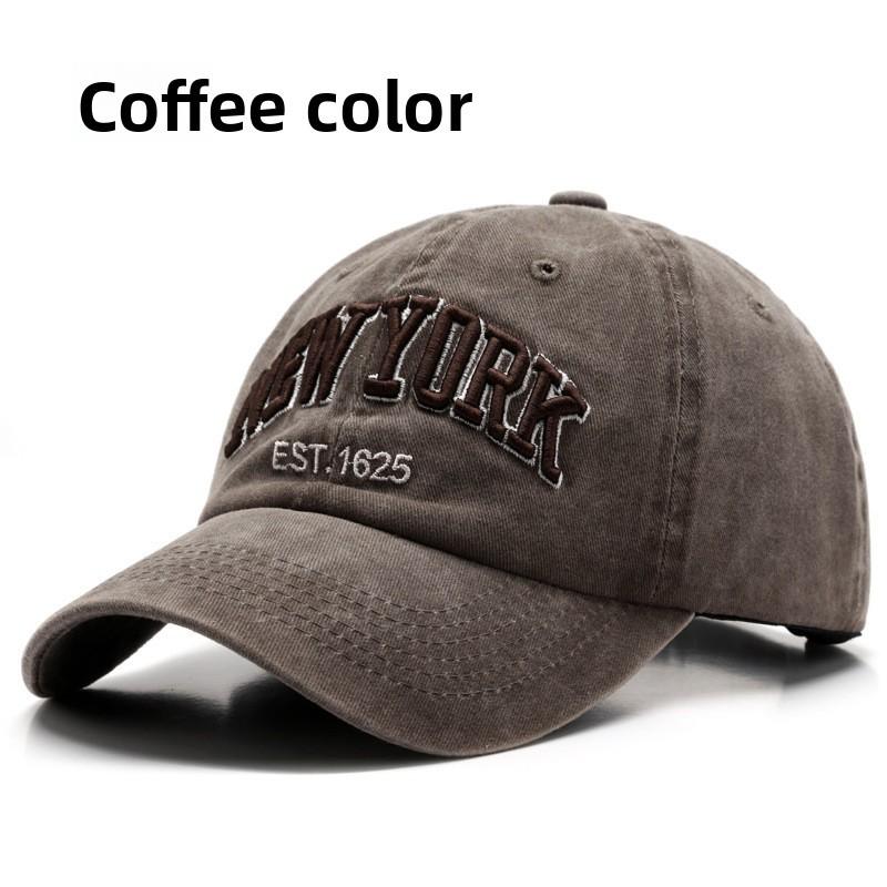 Letter Embroidered Washable Vintage Cotton Baseball Cap For Men Women Summer Casual