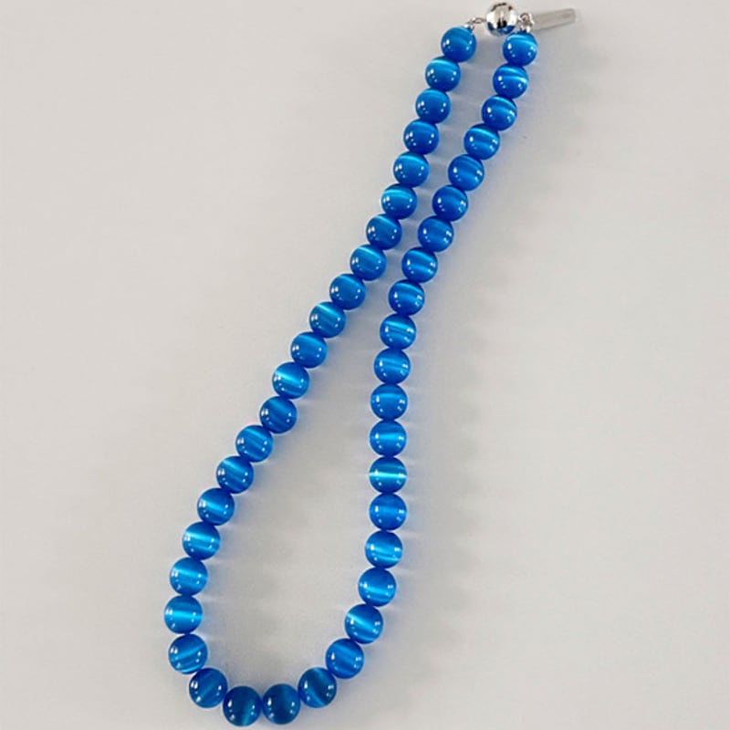 August Harmony 925silver Blue Cats Eye Necklace