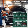 46Pcs Car Wrench Kit Strong Torque Wrenches Auto Repair Tools for Cars Bicycles Motorcycles Drive Sockets Hexagonal Kits for PH SL PZ HEX T-Drill