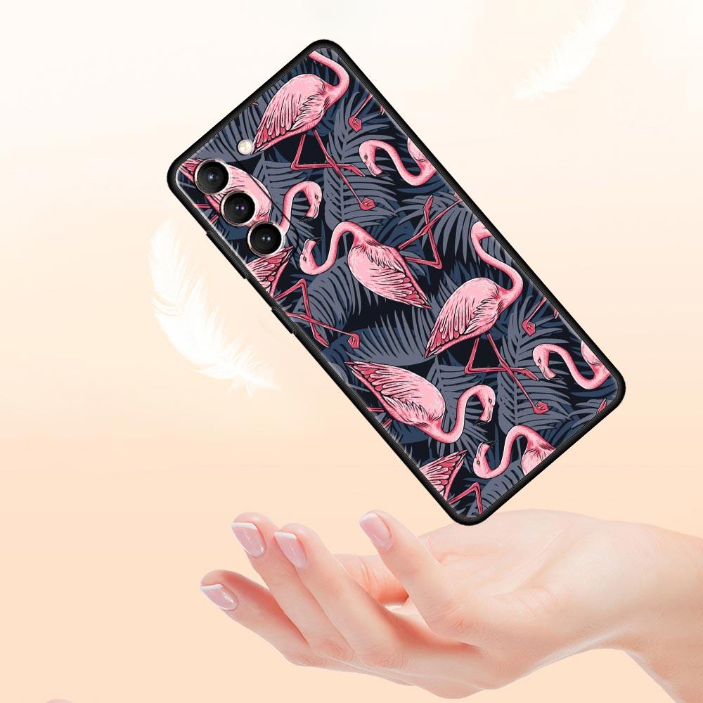 Pink Red Flamingo Phone Case For Samsung Galaxy S23 Ultra S22 S21 S20 FE 5G S10 S10E S9 S8 Plus Note 20 Silicone Cover Bumper