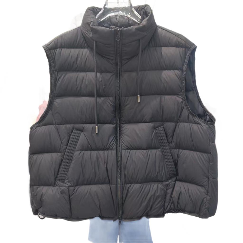 Winter New Stand-up Collar Down Vest Women's Short Loose Warm Sleeveless Vest Jacket White Duck Down