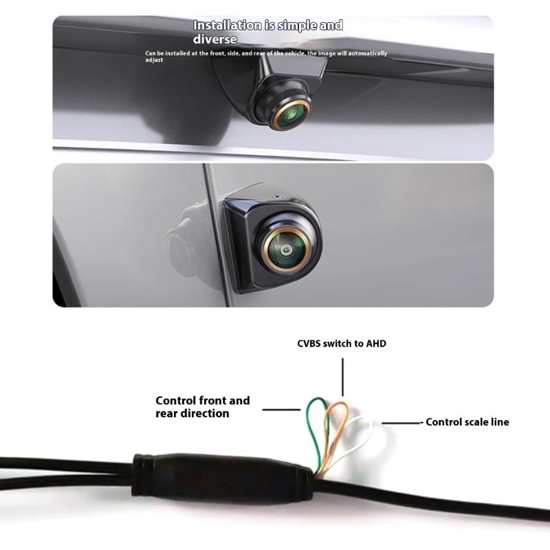Car Reversing Rear View Camera 1080P 170° Wide Angle Fisheye Lens CVBS AHD Reversing Rear Camera Waterproof