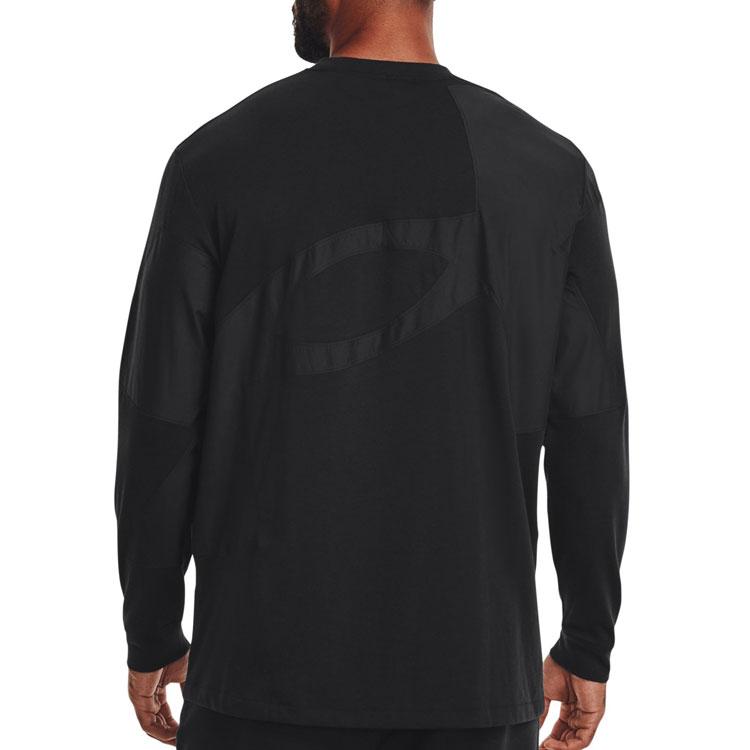 Under Armour Solid Color Crew Neck Pullover Printed Shoulder T-Shirt Men T-Shirts Black 1373876-001