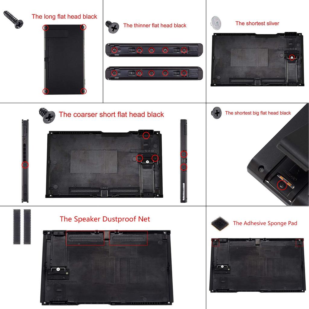 eXtremeRate DIY Back Housing Shell for Switch Console with Kickstand Shell Not Included - Joy-Con [Cherry Pink]