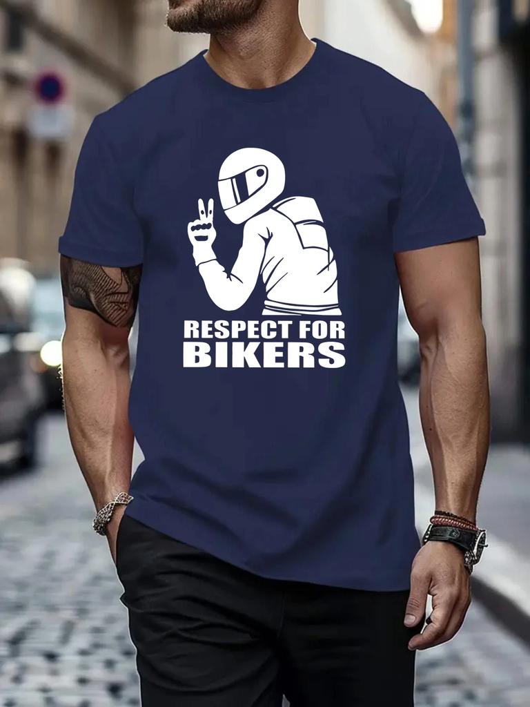 Respect for Bikers Motorcycle Rider TShirt 100 Cotton ONeck Short Sleeve Summer Casual Mens Tshirt Streetwear