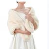 Womens Faux Fur Cape Shawl Collarless Sleeveless Long Coat Christmas Party Elegant Outwear