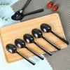 80-Pack Disposable Black Long Handle Spoons