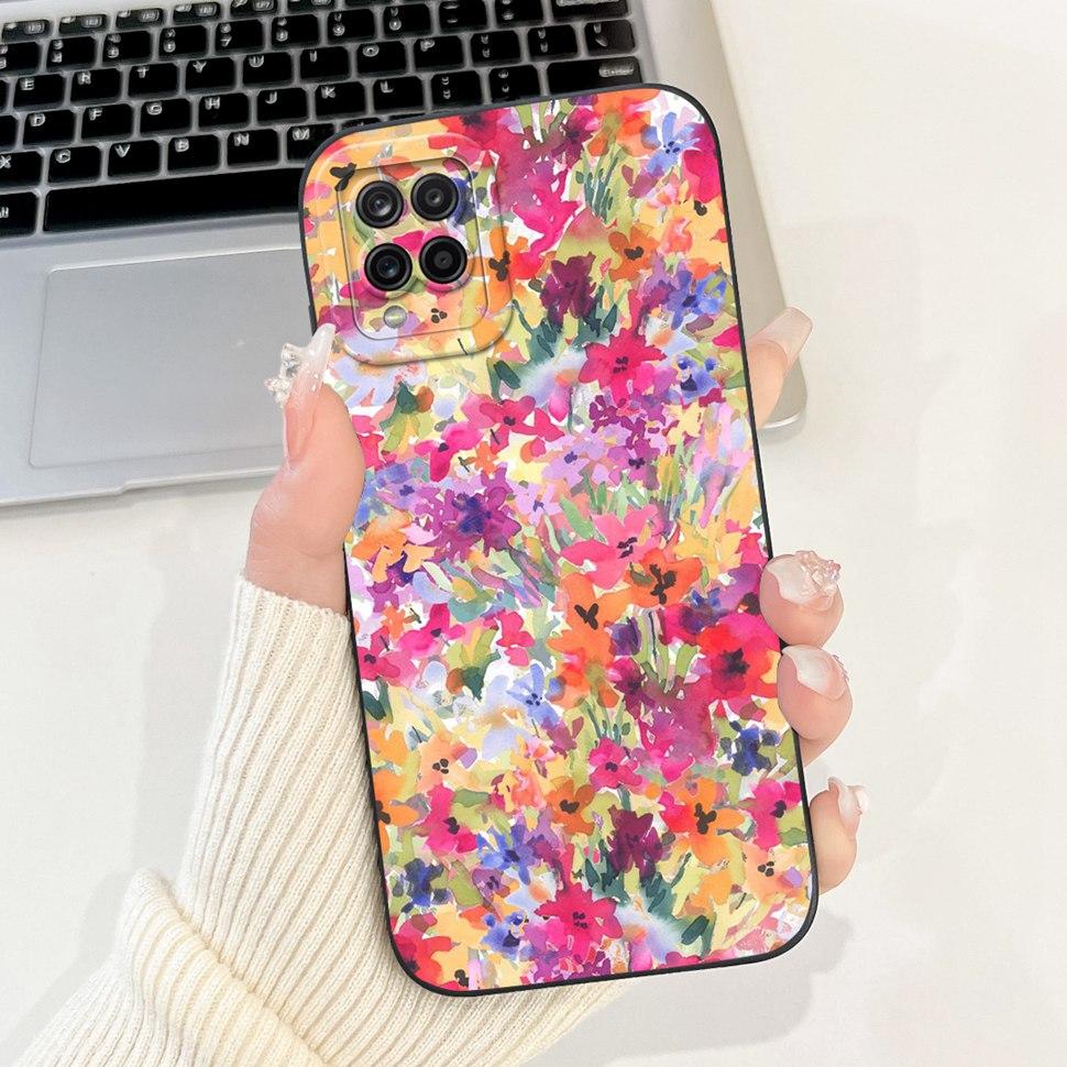 For Samsung Galaxy A12 Case Colorful Flower Panda Cartoon Cover Soft Slim Phone Cases For Samsung A12 GalaxyA12 Back Cover