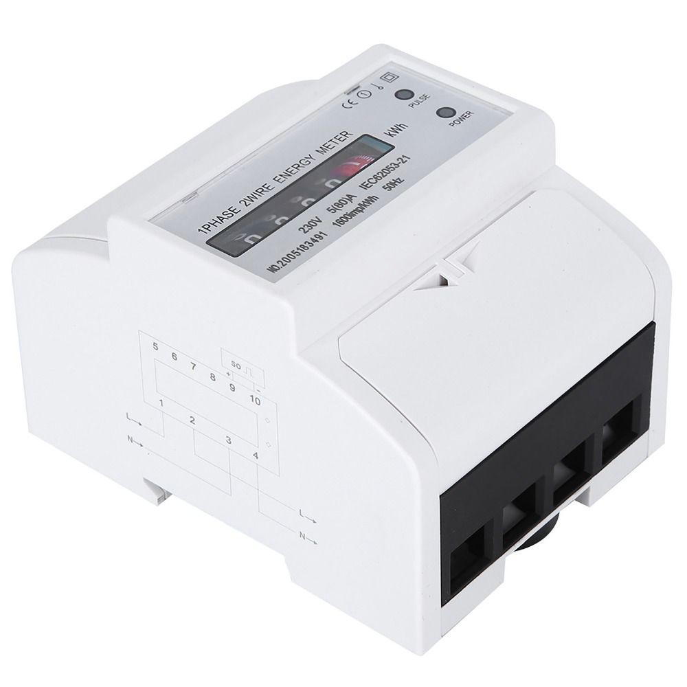 High Accuracy 1 Phase 2 Wire Single Phase Meter 4P 230V 5 (80) A Single Phase Energy Meter Rail Energy Meter Power Measurement