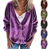 Women's Casual V,neck Long,sleeved Color Cardigan, Women's Velvet Top.