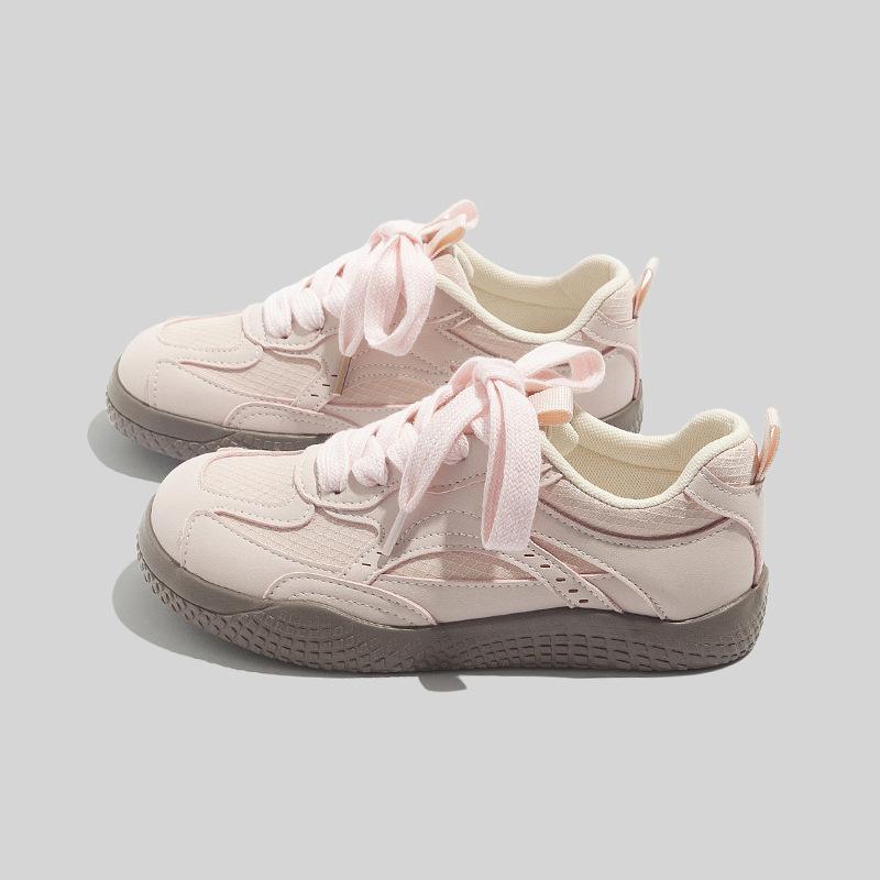 All-match White Shoes Fashionable Women's Shoes Casual Sneakers Mesh Breathable Sports Shoes Height-enhancing German Training Shoes