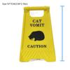 Fashion Funny Cat Vomit Sign Bright Yellow Unique Design Warning Sign Gift Dog Vomit Sign Desk Decoration
