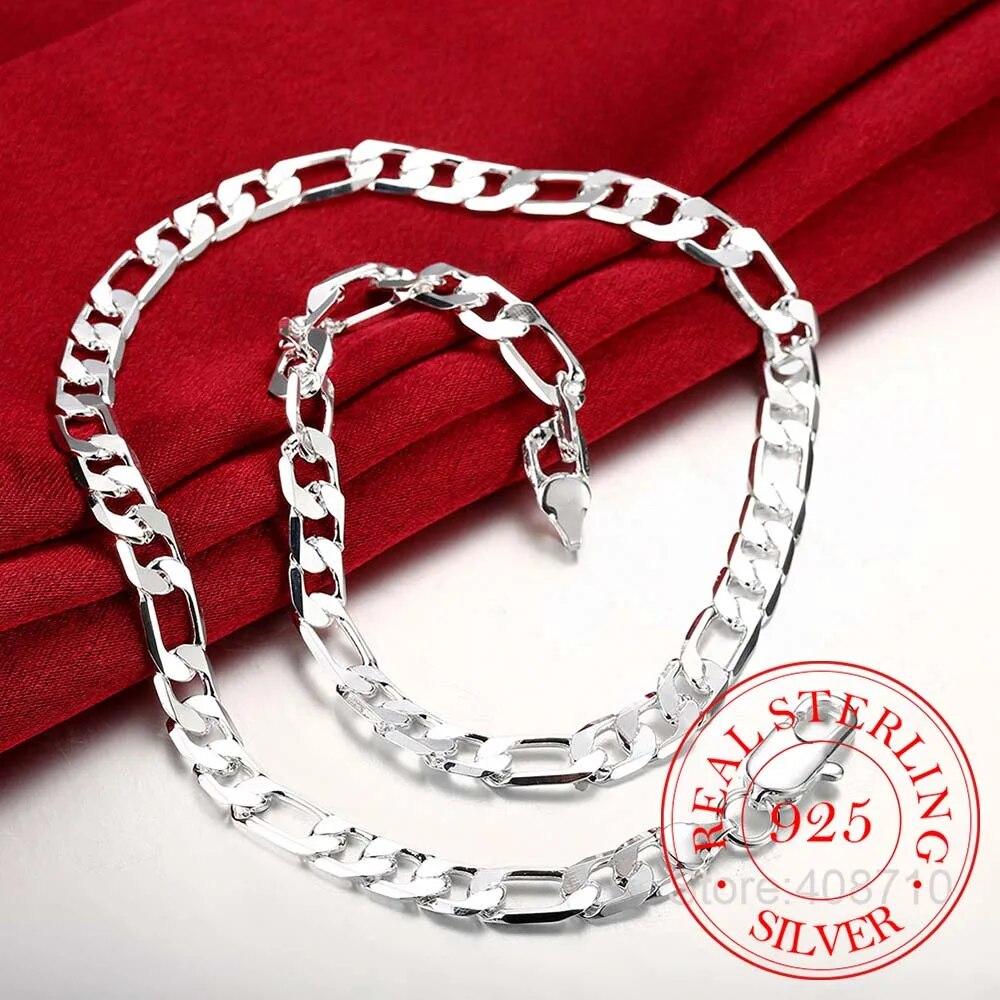 925 Sterling Silber 6mm Kette Seitlich Halskette Mann Frau Senior Luxus Schmuck Statement Halskette