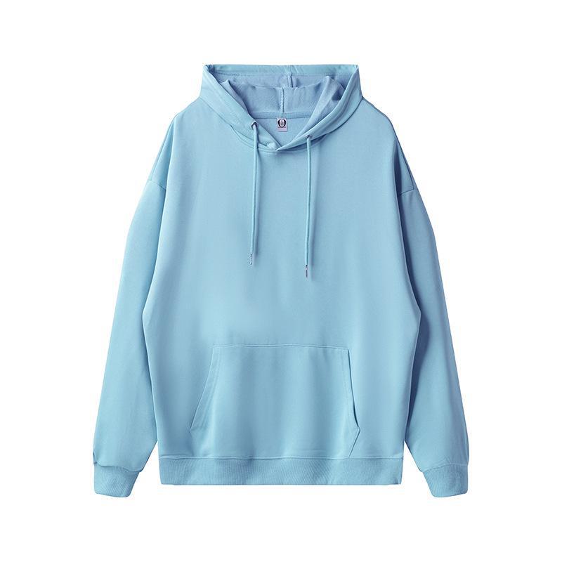 Unisex Thin Hooded Pullovers: Solid Color Sweatshirts, Sportswear, Group Apparel, Customizable with Logo for Spring and Autumn.