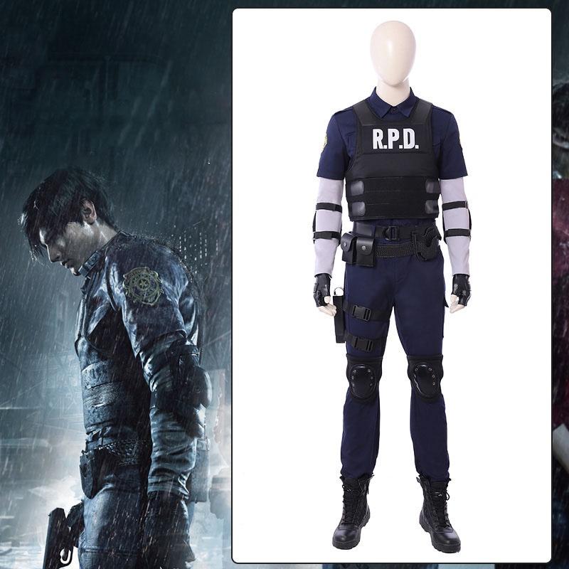 Resident 2 Evil Remake Biohazard Re2 Leon Scott Kennedy Cosplay Costume Police