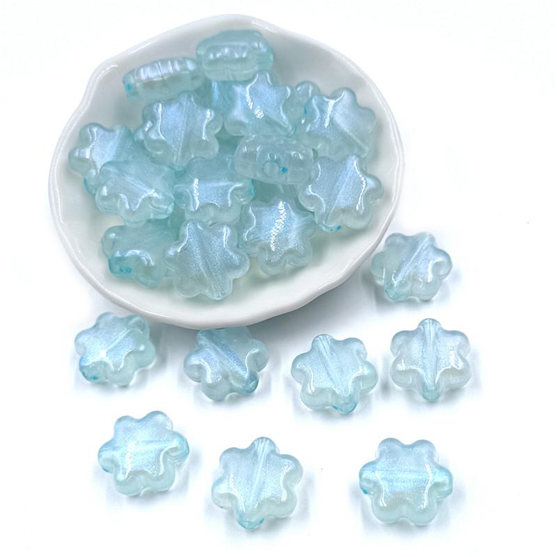 Creative Acrylic Loose Beads Fashion Beading Material Jewelry Making Bracelet 10pcs Fluorescent 6 Petal Flower Earrings for Necklace