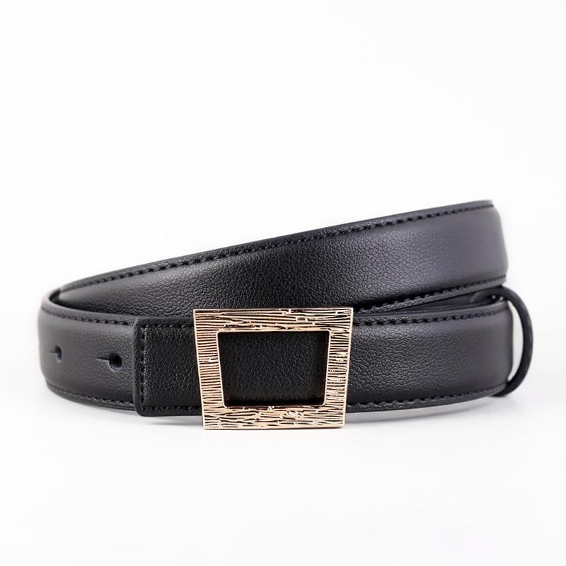 Genuine Leather Cowhide Waist Belt With Alloy Buckle For Casual Office Style