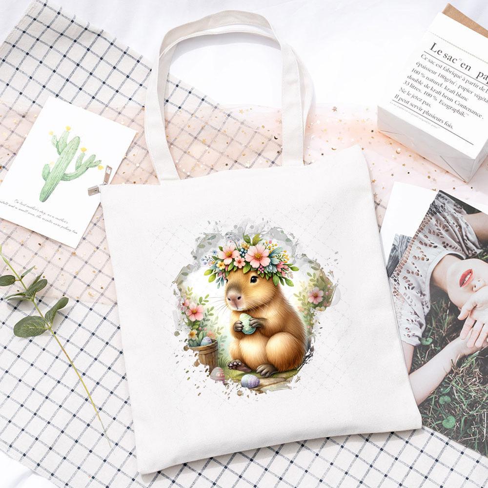 Daily Versatile Casual Shoulder Tote Bag Large Capacity Novelty Printed Cartoon ins Canvas Bag