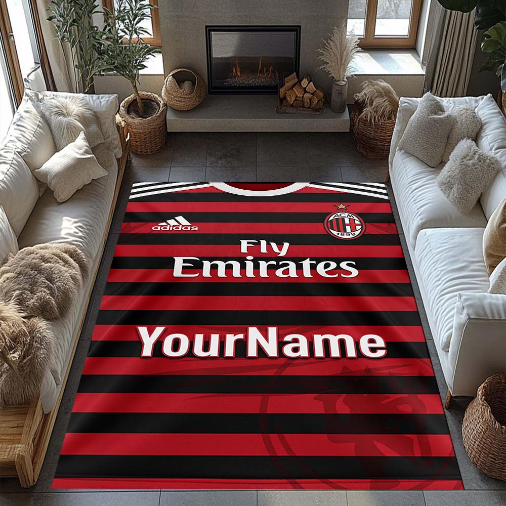 Ac Milan Customizable Name Floor Rug Office Rug Suitable for Bedrooms Balcony Foyer Kitchen Anti-slip Rug Office home decor