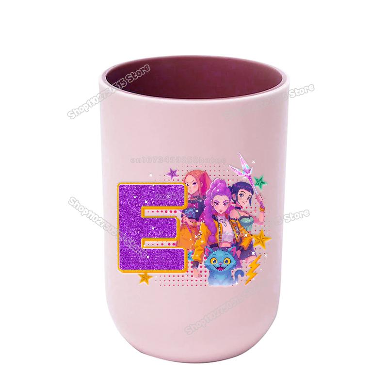 KPop Dämonenjäger Buchstabe A-Z Kinder Zahnbürstenbecher Rumi Mira Zoey Mädchen Mundspülbecher Trinkbecher Badezimmer Zahnbürstenhalter