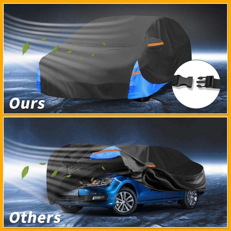 Motoforti All-Weather Waterproof Car Cover - UV-Resistant Outdoor Full Exterior Protection for Volkswagen Polo Hatchback 210D-PU