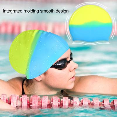 Unisex Adult Silicone Swim Cap Waterproof Swimming Pool Hat Non-slip Bathing Cap for Long Short Hair To Keep Hair Dry