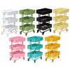 Mini for Doll Furniture Dollhouse Iron 3 Tier Trolley Storage Rack DIY for Doll House Kitchen Furniture with Wheels Acce