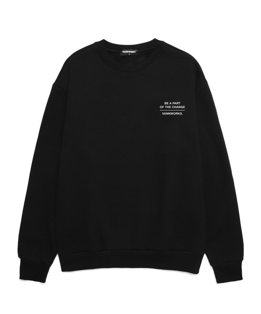 VANNWORKS Earth Day Ever Day Oversized Sweatshirt ((Vls0005) Black (B Type)