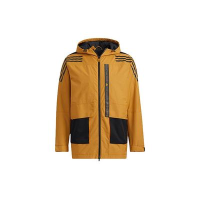 Colorblock Sporttraining Casual Kapuzenjacke Herren Oberbekleidung Weizenbraun HE7403