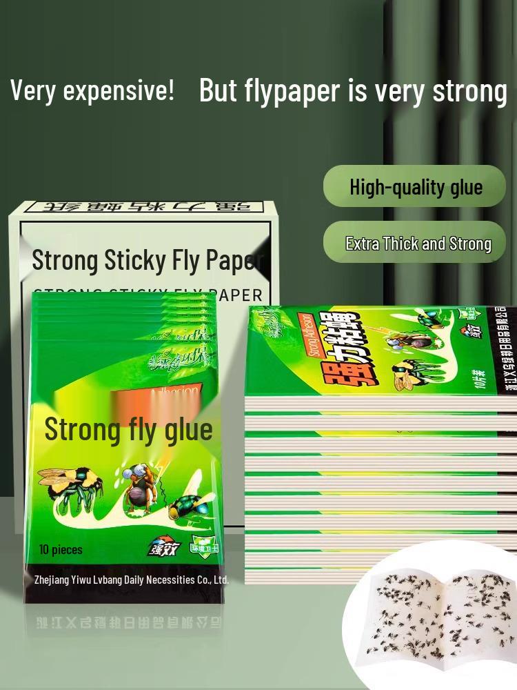 

Высококачественная липкая лента для мух: Прочные липкие наклейки от мух с приманкой для летающих насекомых 23*16 with bait; 10 pieces