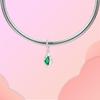 Copper Green Minimalist Geometric CZ Zircon Pendant Charm Compatible With Authentic Charm Bracelets Women Do It Yourself Jewellery Gift