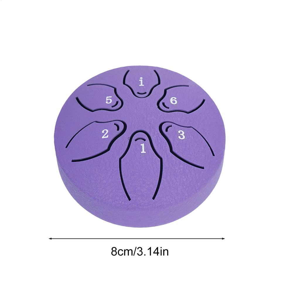 Tongue Drum 6-Note 3-Inch A-Key Ethereal Drum Handpan Percussion Instrument With Mallets Music Book For Yoga Concerts Musical серебряный