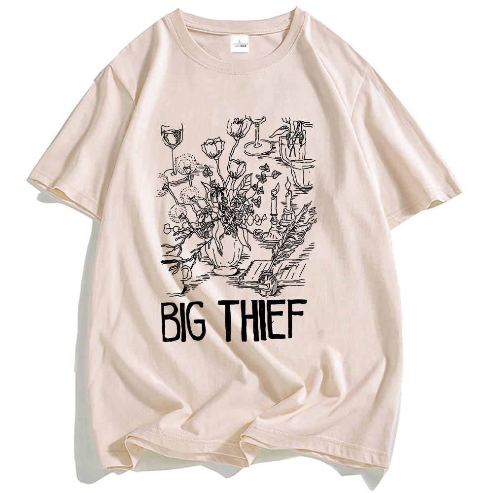 Big Thief Flowers & Candles T-Shirt Kurzarm Sommer Herren T-Shirts Mode Band Grafikdruck T-Shirt Rundhals Unisex Streetwear