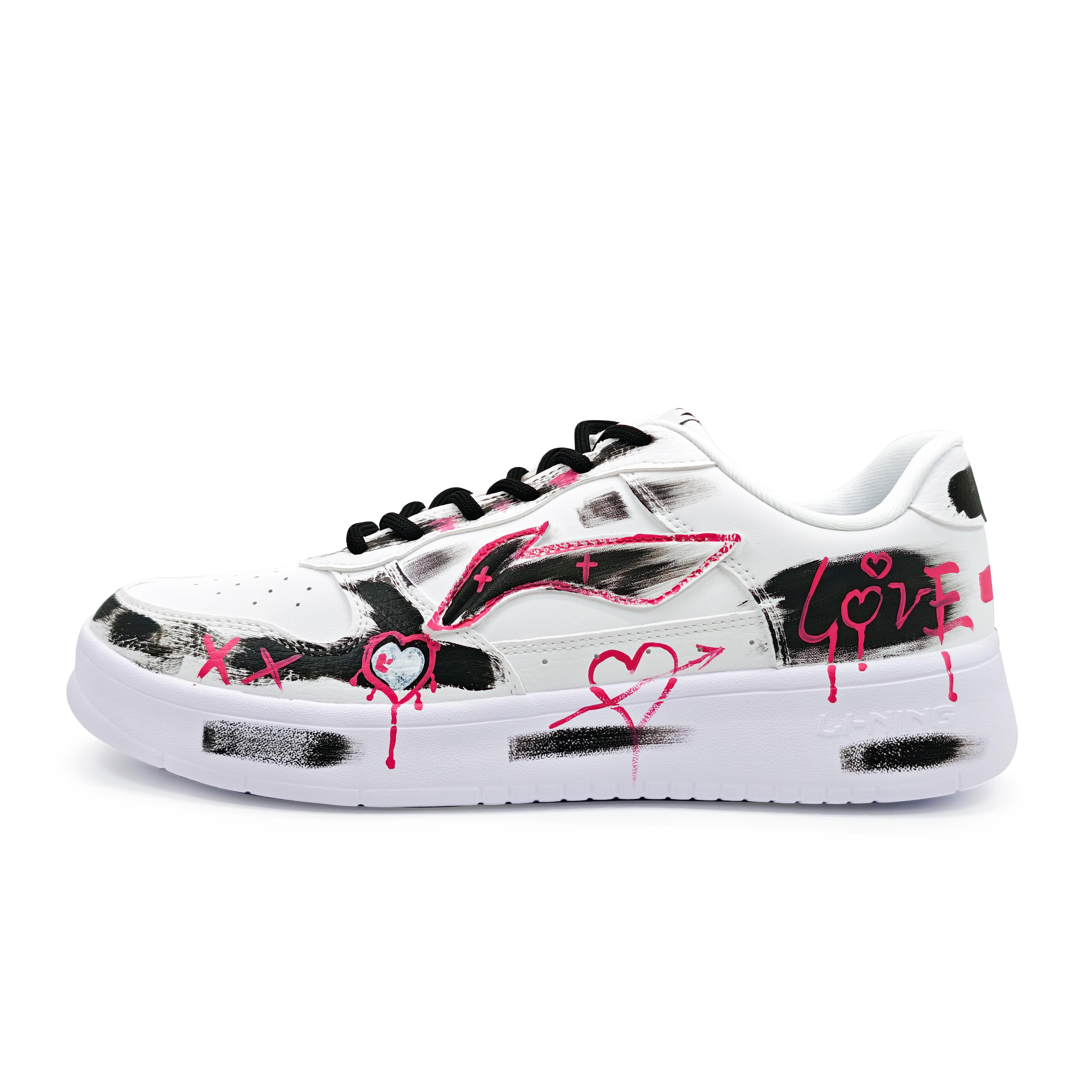 

Li Ning Floating Boat Abrasion Resistant Lightweight Height Increasing Low top Skateboard Shoes Unisex Black White AGCS419-1(team888-) 35.5