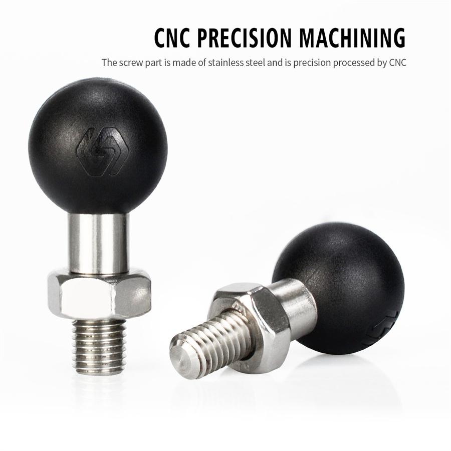 1"/25mm Ball Base M10x1.25 Male Thread Mount For Motorcycle Handlebar Adapter