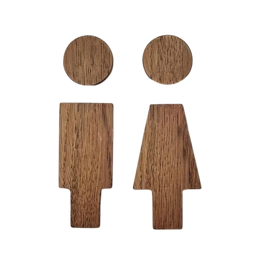 Men and Women Wood Toilet Sign Set for Home Office Restaurant Decors Bathroom Door Signs Restroom Signage Wall Decors