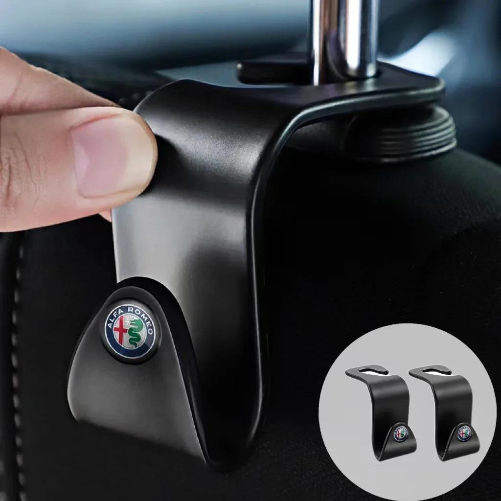 ABS Car Styling Seat Back Hooks Accessories for Alfa Romeo Giulietta GT 159 147 156 Mito Brera Giulia F1 Stelvio Volante Stelvio def789