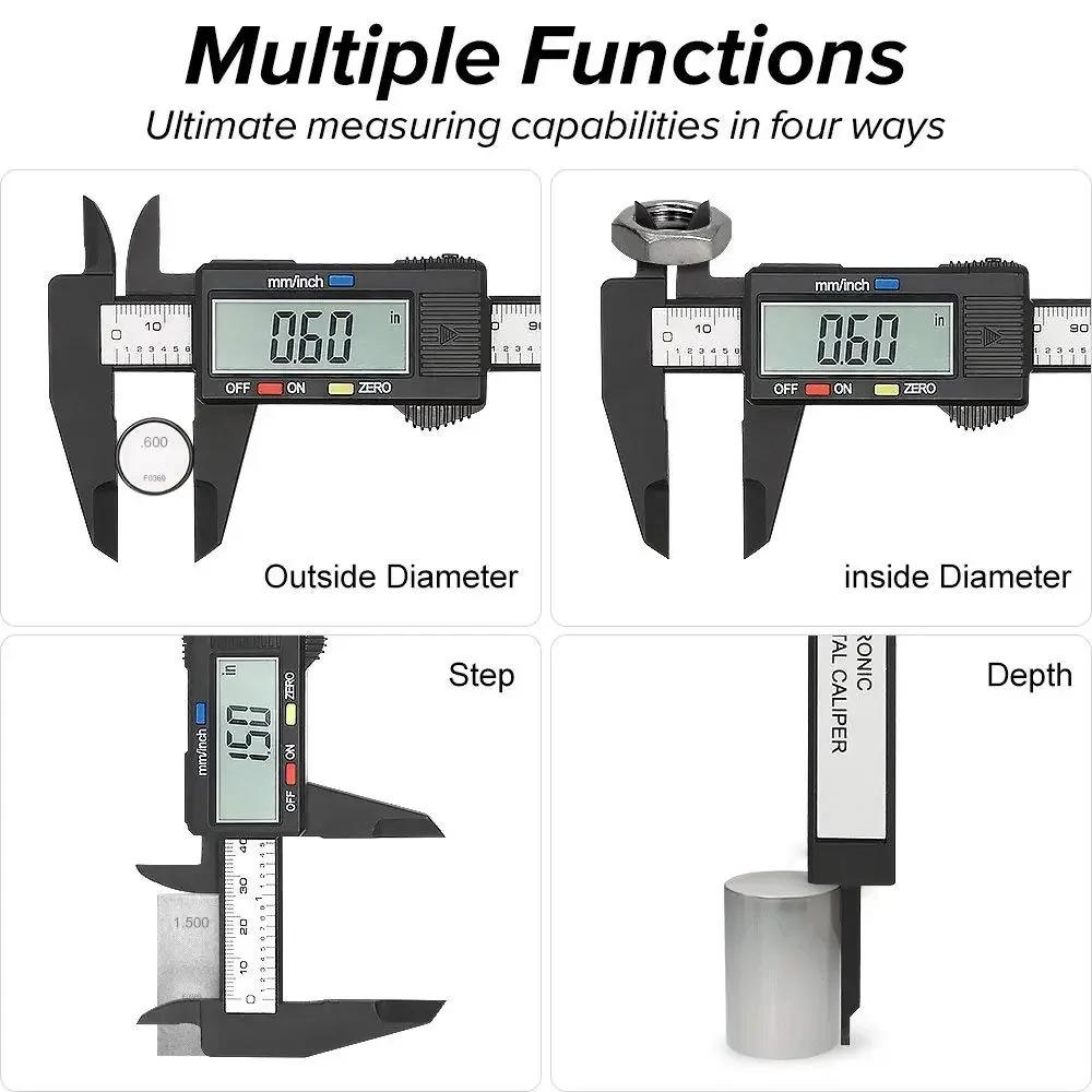

Electronic Digital Parameter Table, 150mm 100mm, Carbon Fiber, Vernier Dial, Micrometer, Measuring Tool, Digital Ruler, Precise 0-150MM