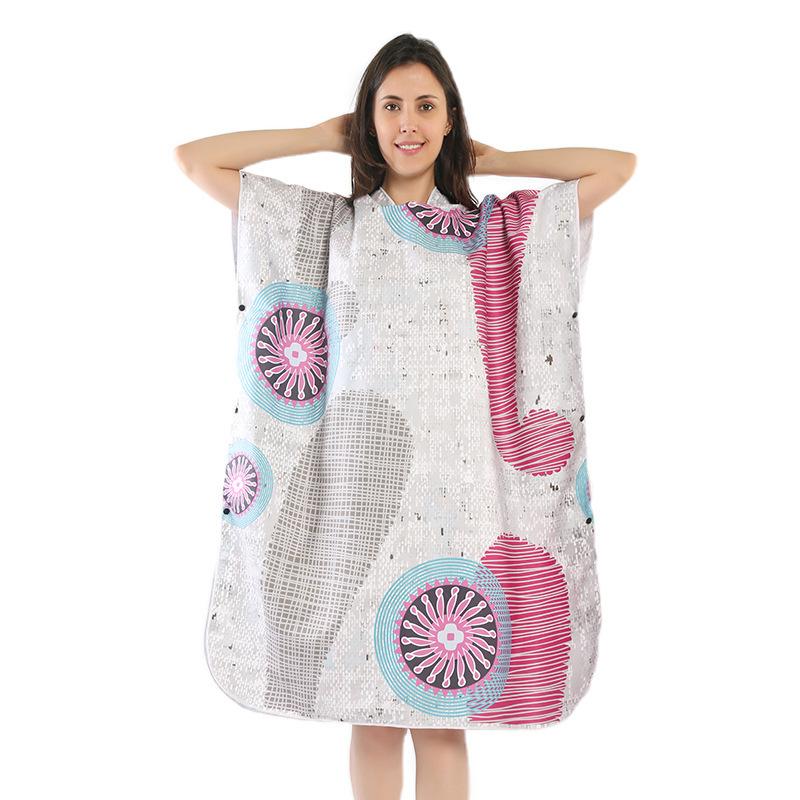 Quick-drying Swimming Towel Cape Cape Bath Towel Hooded Print Beach Swimming Surf Change Bathrobe