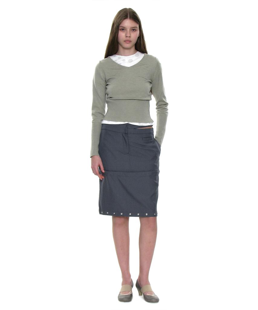 Partimento Woman Multiway Double Waist Transform Skirt_Charcoal