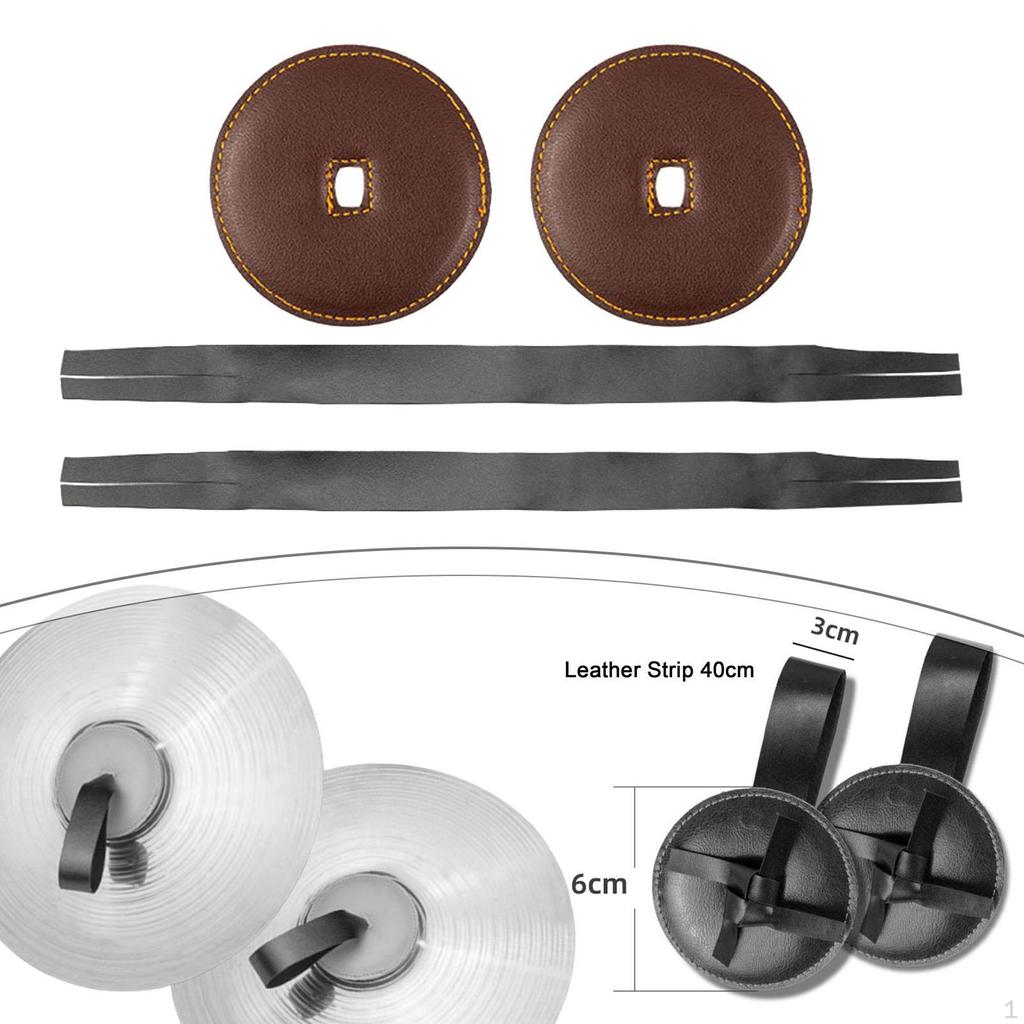 2 Pieces Cymbal Belt Strap Hand with Pads Instrument Accessory Repairment Soft