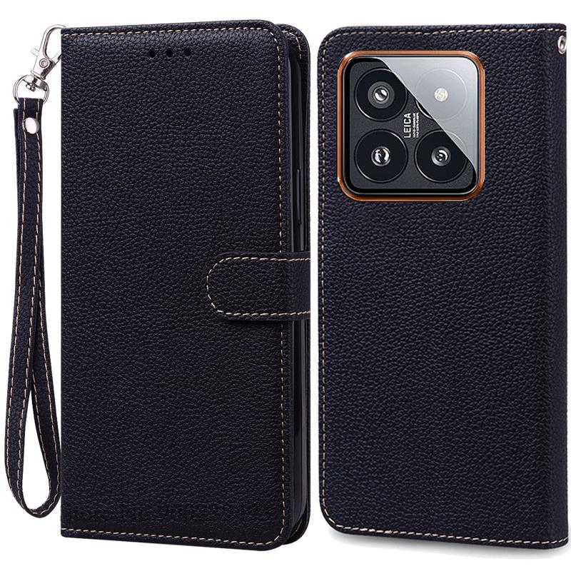 Mi 14 Mi14 Xiaomi14 Pro Case For Xiaomi 14 Case Leather Wallet Flip Case For Xiaomi 14 Pro Cover Coque For Xiaomi Mi 14 Fundas