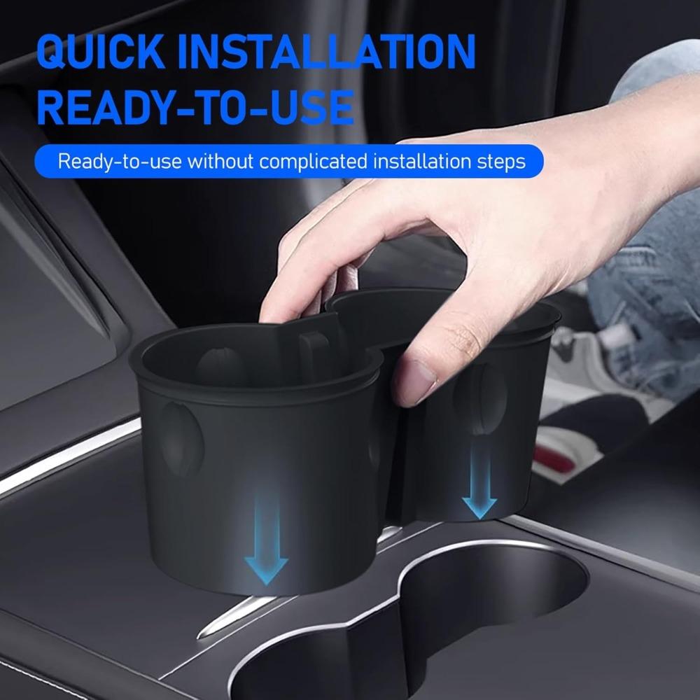 Center Console Cup Holder for Tesla Model 3 2025-2025 Model Y 2017-2025 TPE Embedded Storage Box Auto Interior Accessories