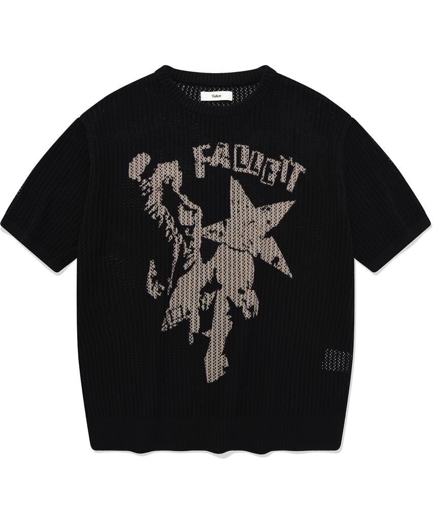 FALLETT Rockstar Short Sleeve Knit Black