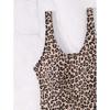 Maillot de bain une pièce Monokini à découpe haute imprimé léopard dos nageur
