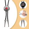 Bolo Tie for Women Men Western Bolo Tie Vintage Metal Sunflower Stone Pendant Faux Leather Rope Necktie Tie Necklace