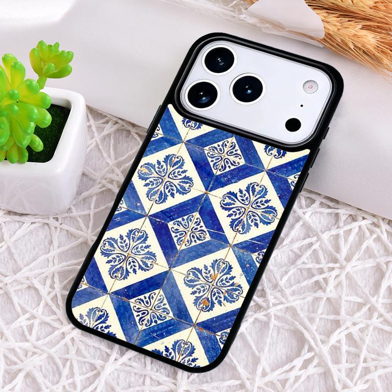 art Decorative Moroccan Tile Phone Case for iPhone 17 Air 16 15 11 12 14 13 Pro Max Shockproof Cover