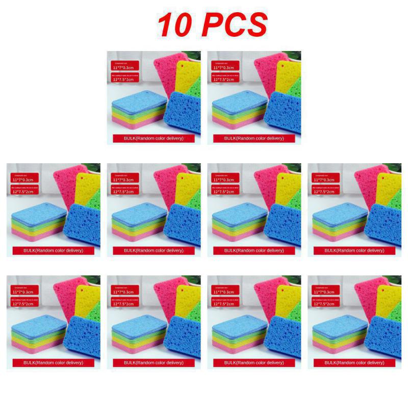 1~10PCS Cleaning Sponge RubsBrush Descaling Compress Clean Rub Sponge Wipe For Cooktop Pot Compressed Rubs Kitchen Cleaning