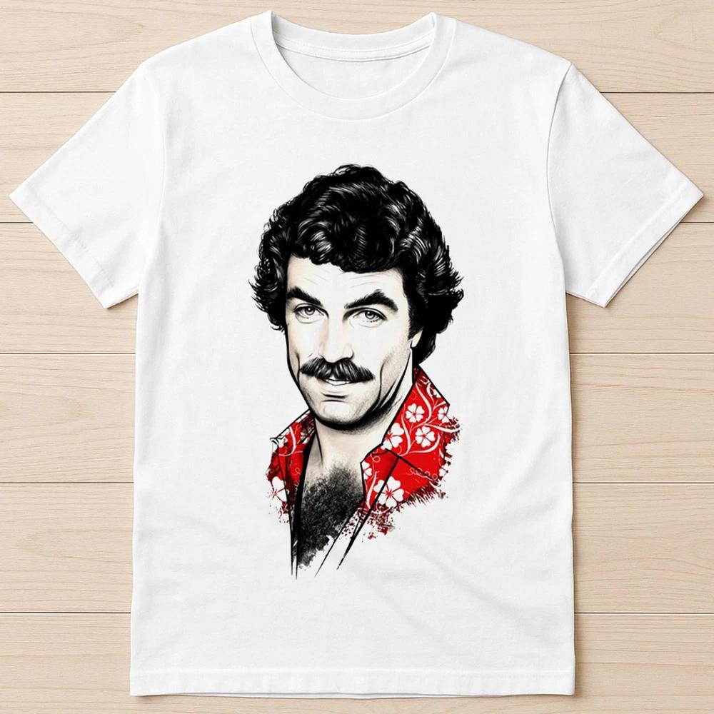 Thomas Magnum PI Tom Selleck Higgins Island Hoppers Hawaii Gift Tee T Shirt 8092 S