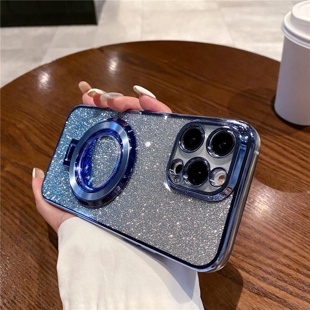 Glitter Quicksand Bracket Case For Huawei P30 Lite P40 P50 Pro P Smart 2021 Mate 60 Pro Ring Holder Stand Gradient Bling Cover